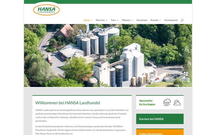 Captură de ecran a hansa-landhandel.de