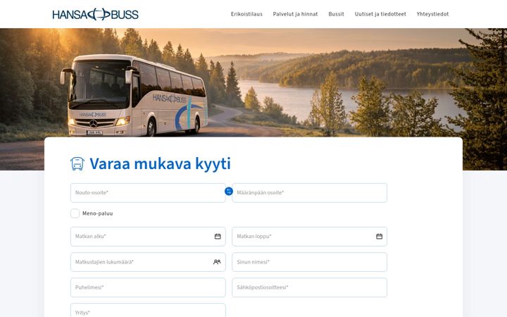 Screenshot of hansabuss.fi