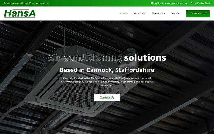 Screenshot of hansaclimate.co.uk