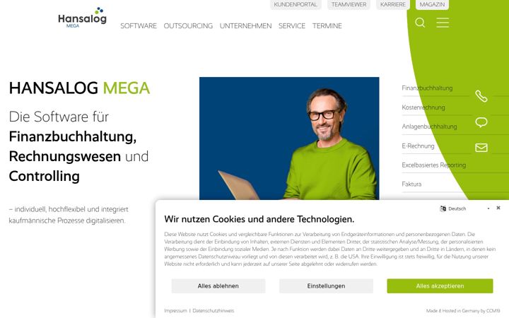 Screenshot of hansalog-mega.de