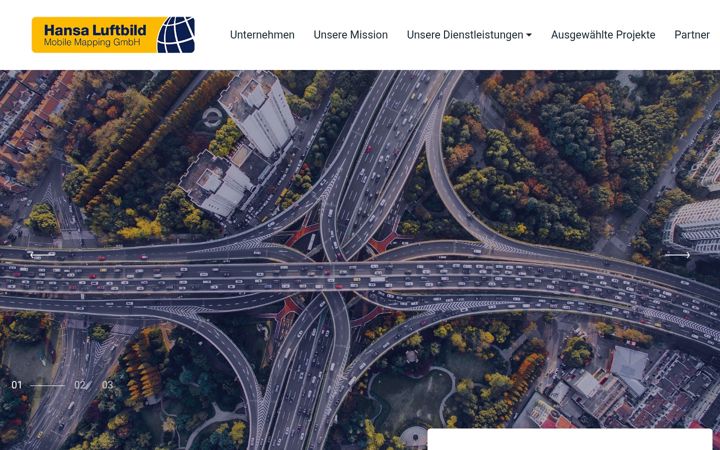 Screenshot of hansaluftbild-mobilemapping.de