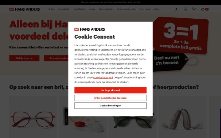 Screenshot of hansanders.nl