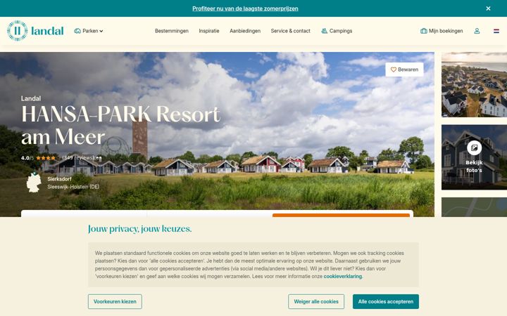 Screenshot of hansaparkresortammeer.nl