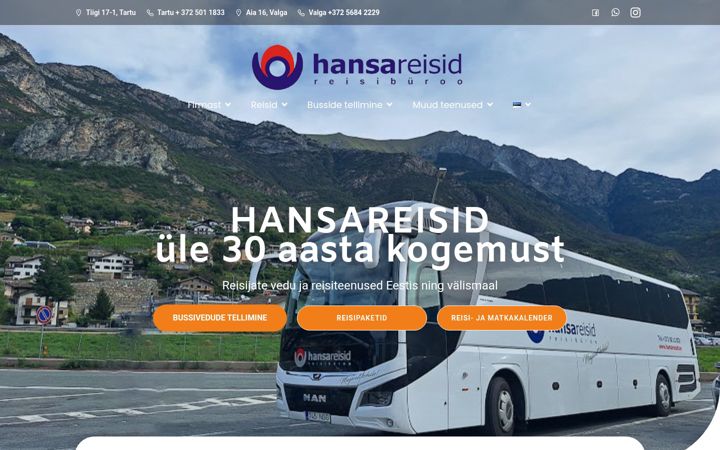 Screenshot of hansareisid.ee