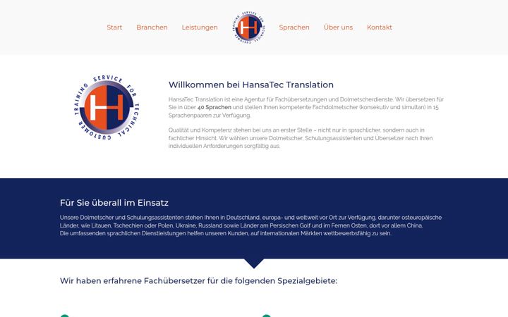 Screenshot of hansatec-translation.de