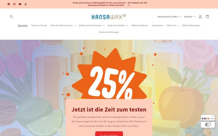 Screenshot of hansawax.de