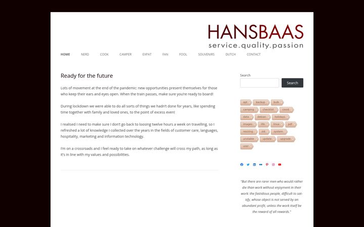 Screenshot of hansbaas.com