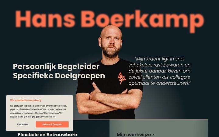 Screenshot of hansboerkamp.nl