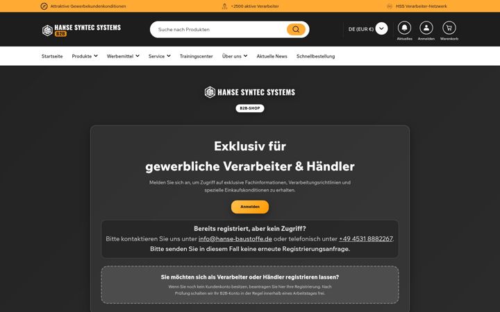 Screenshot of hanse-baustoffe.com