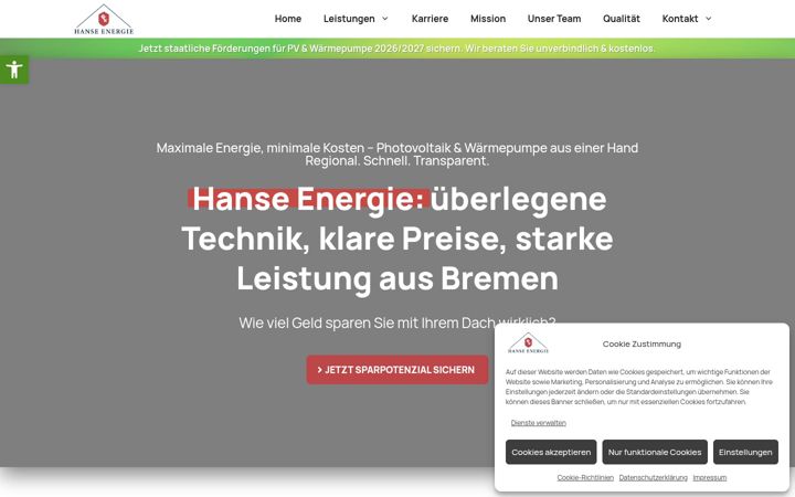 Screenshot of hanse-energie.de