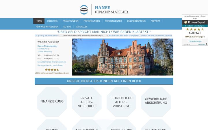Screenshot of hanse-finanzmakler.de