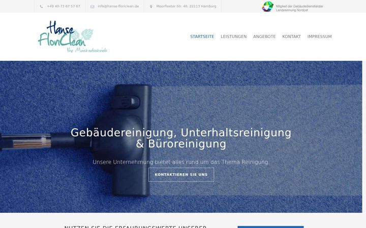 Screenshot of hanse-floriclean.de