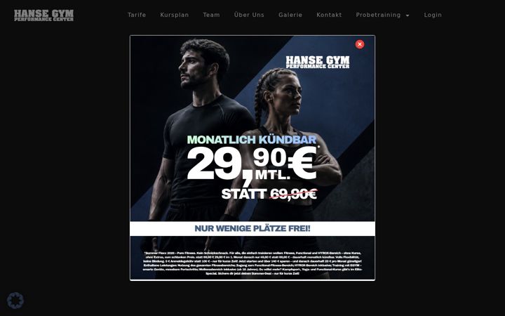 Screenshot of hanse-gym.de