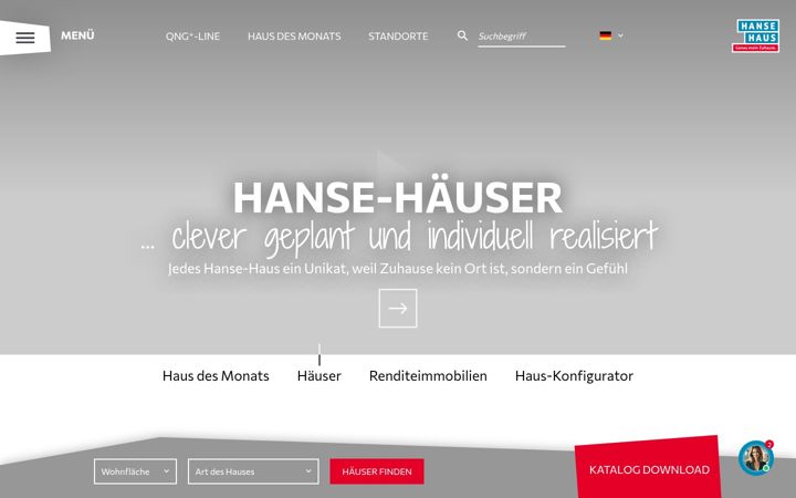 Screenshot of hanse-haus.de