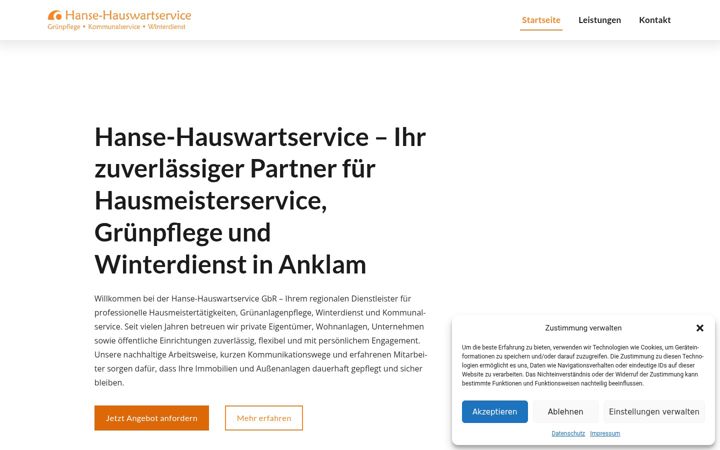 Screenshot of hanse-hauswartservice.de
