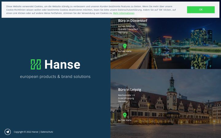 Screenshot of hanse-international.com