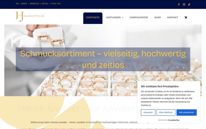 Screenshot van hanse-juwelier.de
