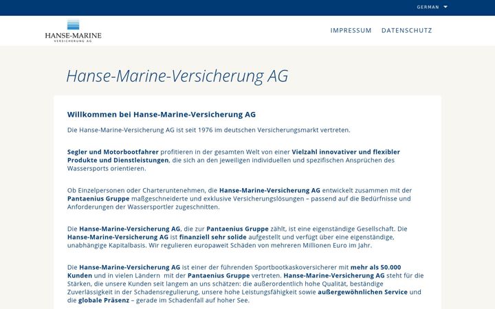 Screenshot of hanse-marine.de
