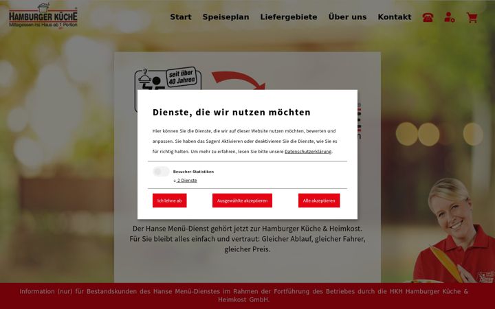 Screenshot of hanse-menuedienst.de