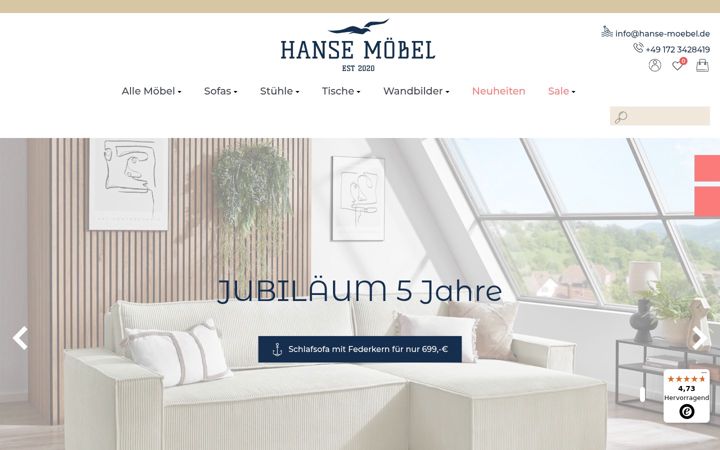 Screenshot of hanse-moebel.de