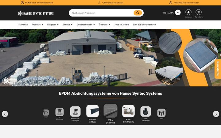 Screenshot van hanse-syntec.de