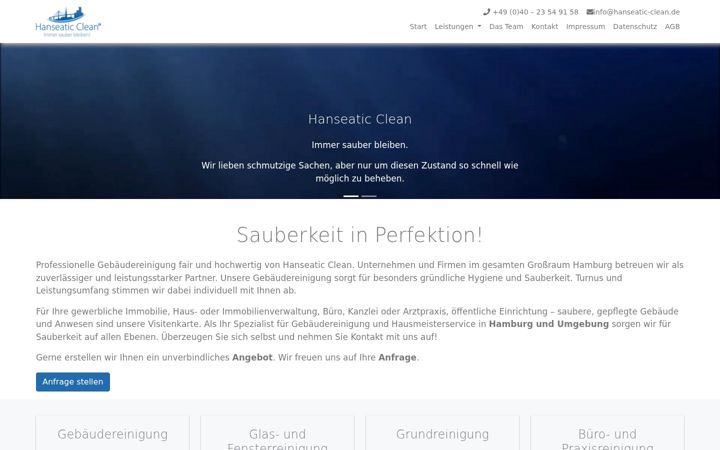 Screenshot of hanseatic-clean.de