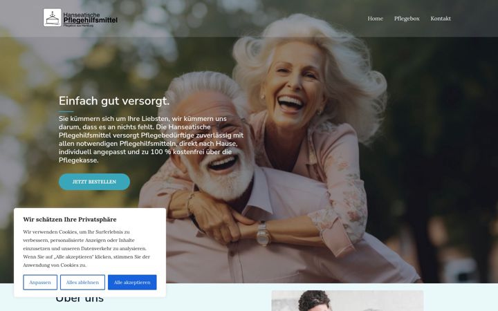 Screenshot of hanseatische-pflegehilfsmittel.com