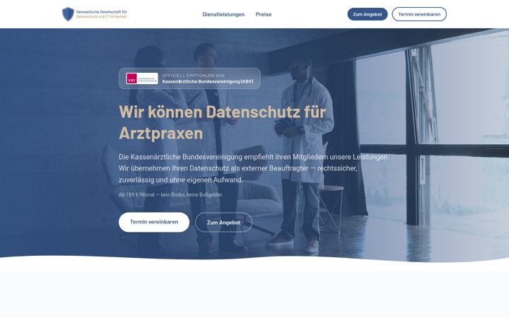 Screenshot of hanseatischer-datenschutz.de