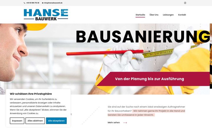 Ekrano kopija hansebauwerk.de