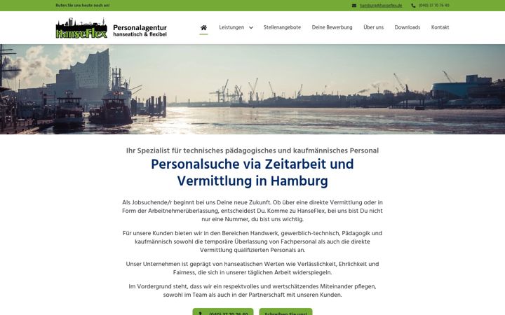 Screenshot of hanseflex.de