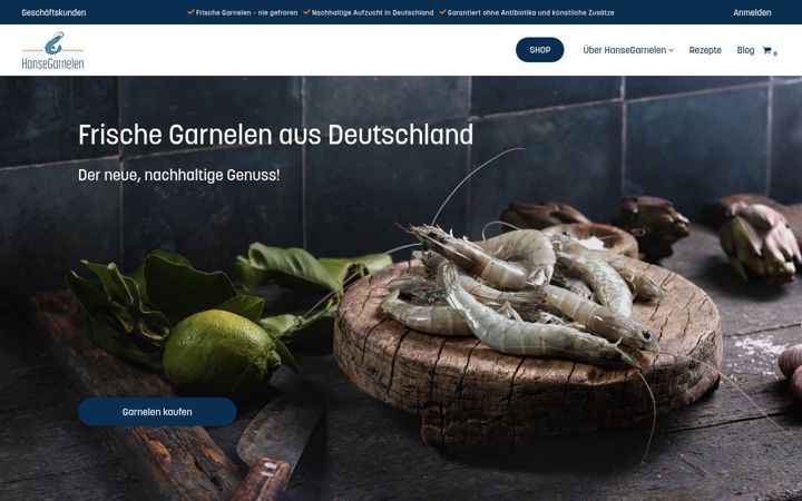 Ekrano kopija hansegarnelen.de