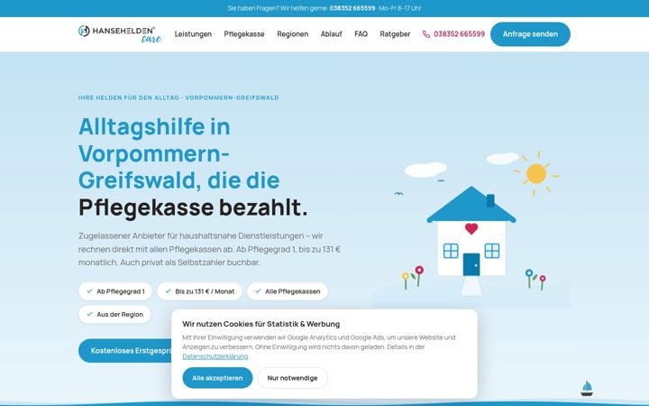 Screenshot of hansehelden-care.de