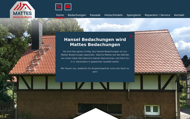 Screenshot ta' hansel-bedachungen.de