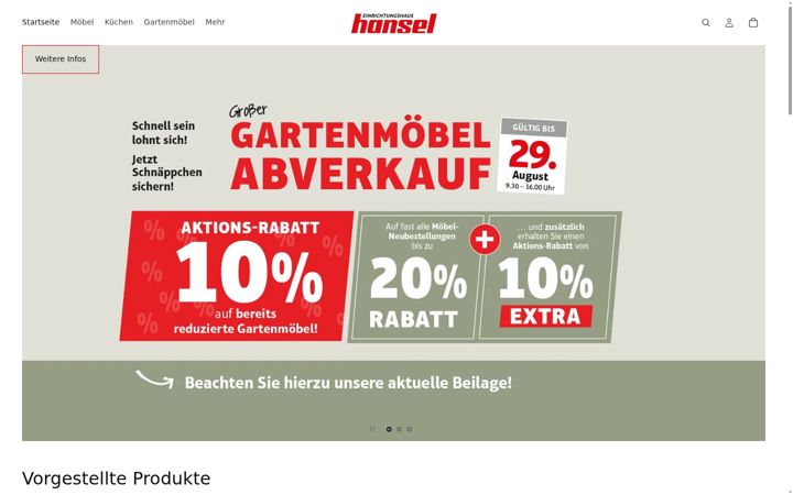 Screenshot of hansel-moebel.de