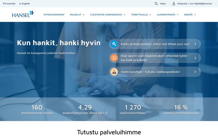 Skærmbillede af hansel.fi