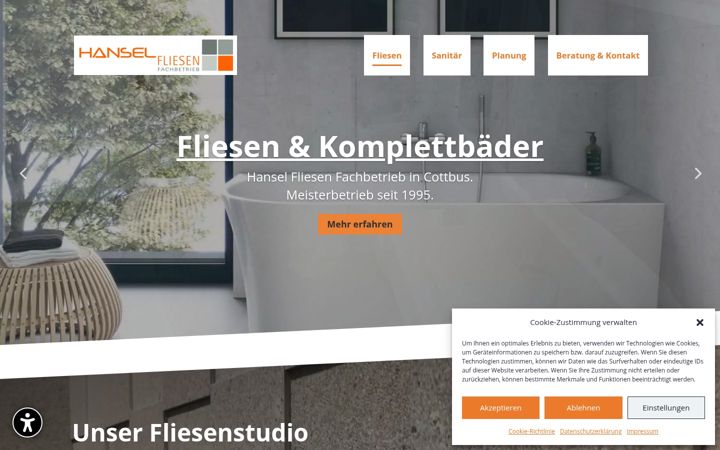 Screenshot of hanselfliesen.de