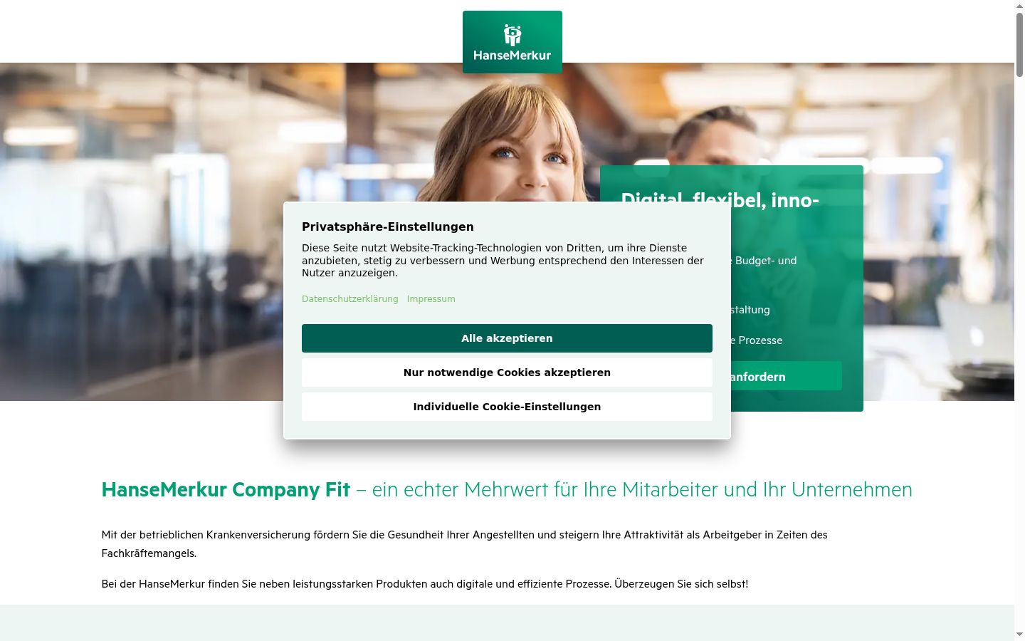 Screenshot van de toestemmingsbanner zoals getoond vóór enige interactie
