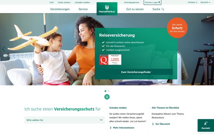 Screenshot of hansemerkur.ch