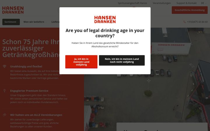 Screenshot of hansendranken.de
