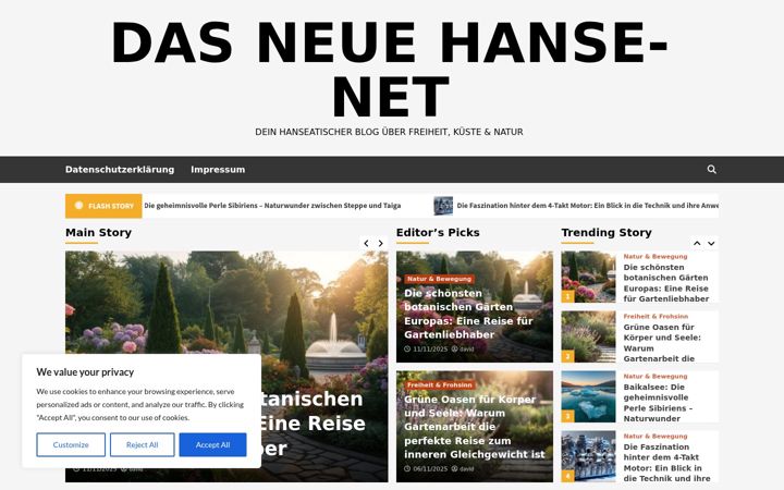 Captură de ecran a hansenet-user-forum.de