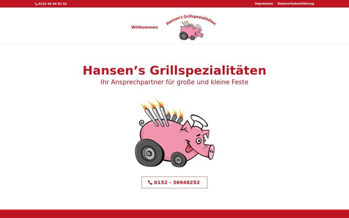 Screenshot of hansengrillspezialitaeten.de