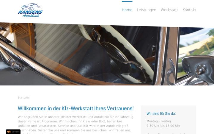 Screenshot of hansens-autoklinik.de