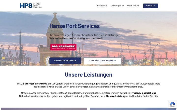 Ekrano kopija hanseportservices.de