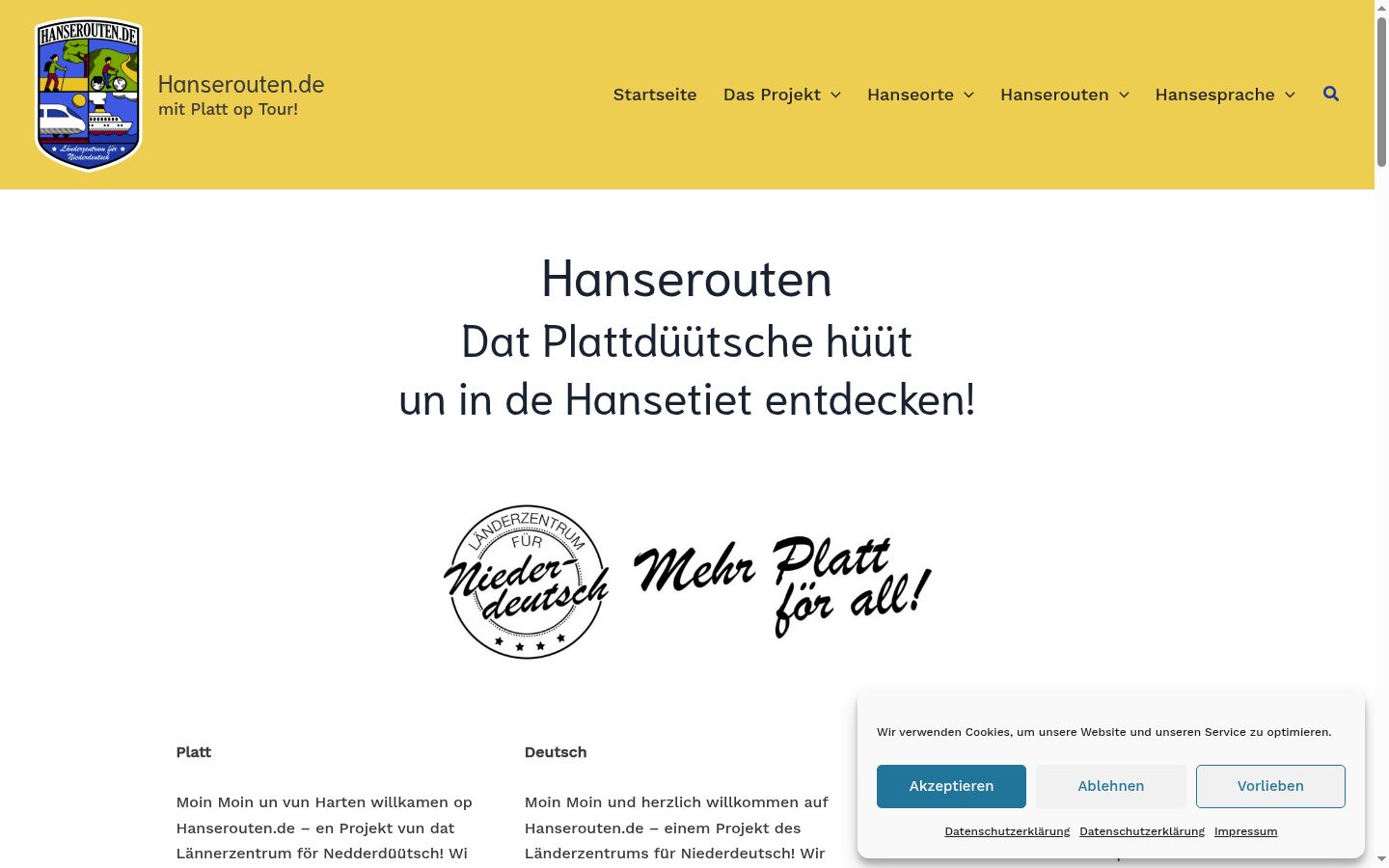 Screenshot van de toestemmingsbanner zoals getoond vóór enige interactie