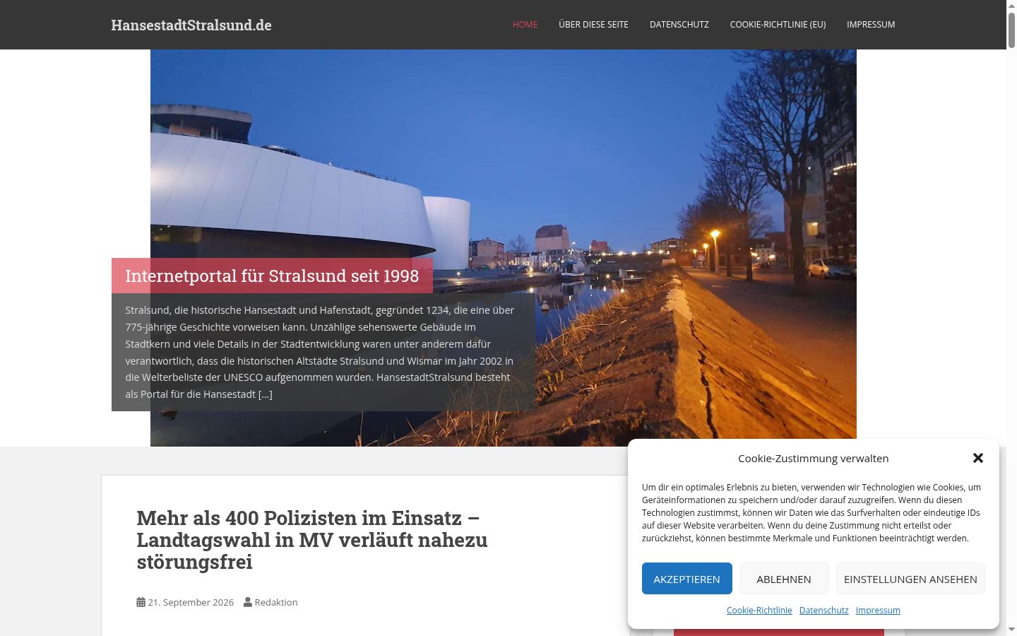 Zrzut ekranu banera zgody wyświetlanego przed jakąkolwiek interakcją