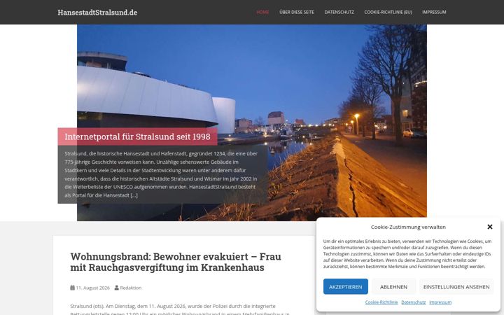 Screenshot of hansestadtstralsund.de