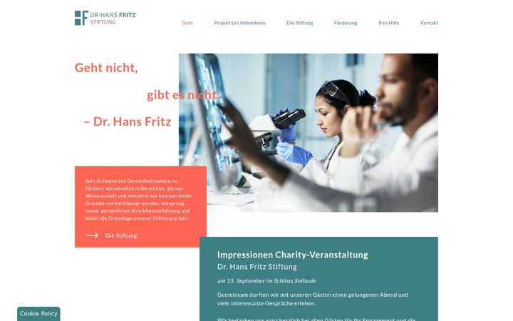 Screenshot of hansfritz-stiftung.de