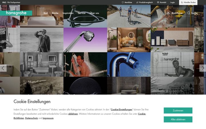 Screenshot of hansgrohe.de