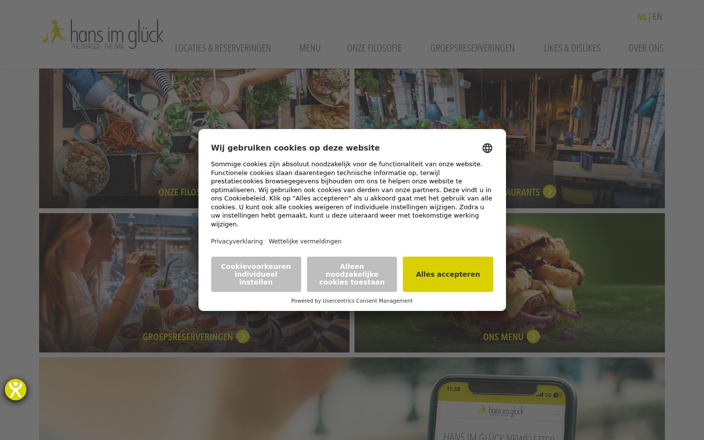 Screenshot of the consent banner shown before any interaction