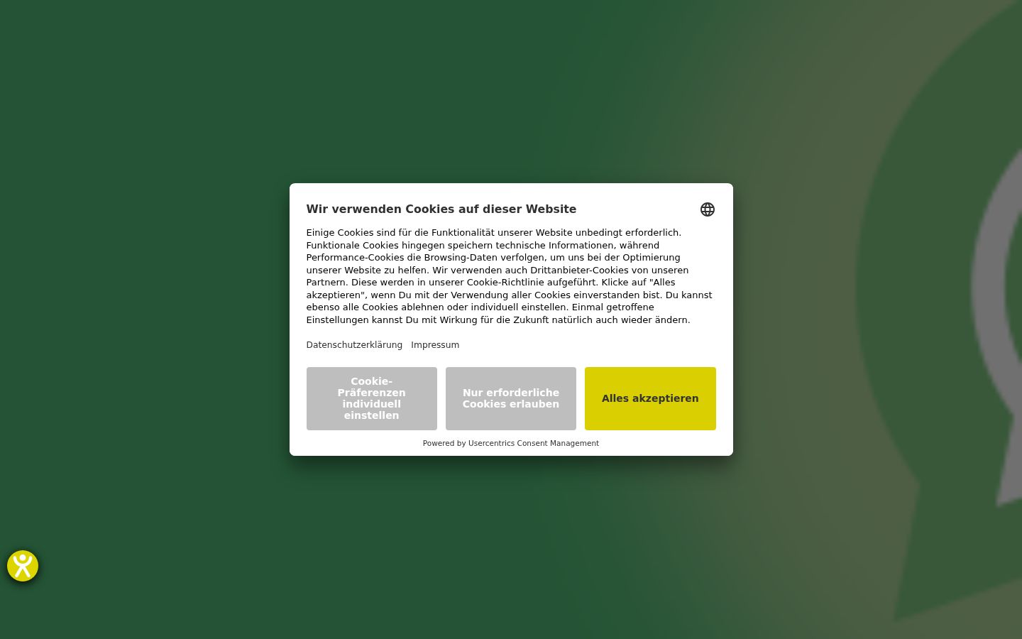 Snímek obrazovky baneru souhlasu zobrazeného před jakoukoli interakcí